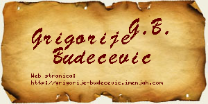 Grigorije Budečević vizit kartica
